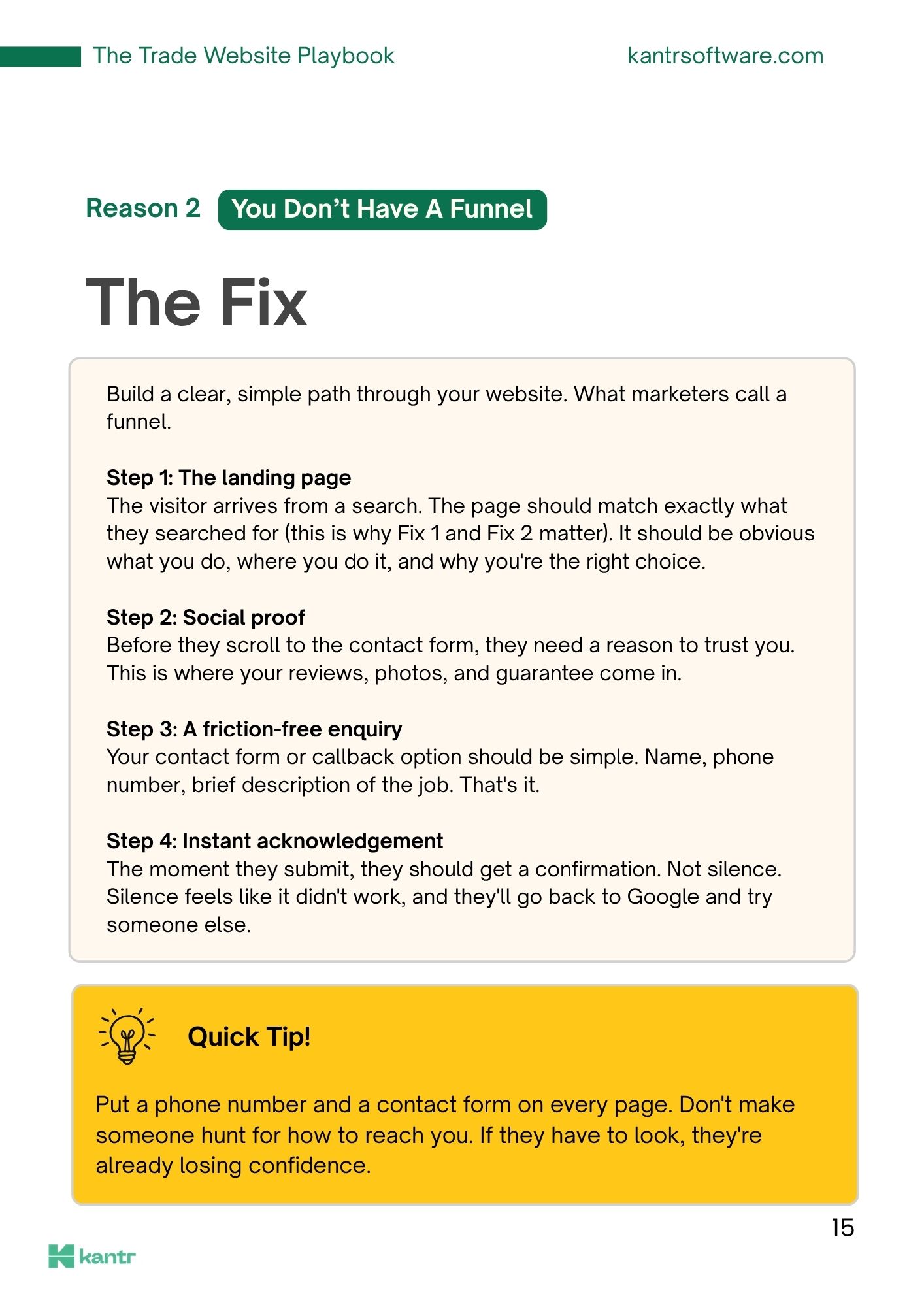 The Trade Website Playbook page 15 preview