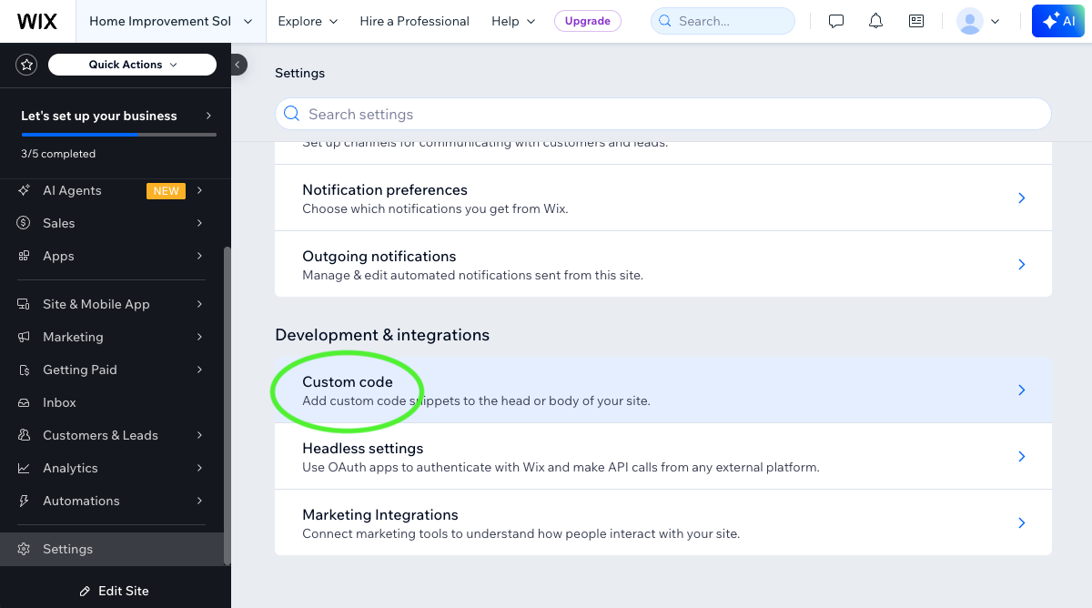 Install Kantr Wix - Screenshot