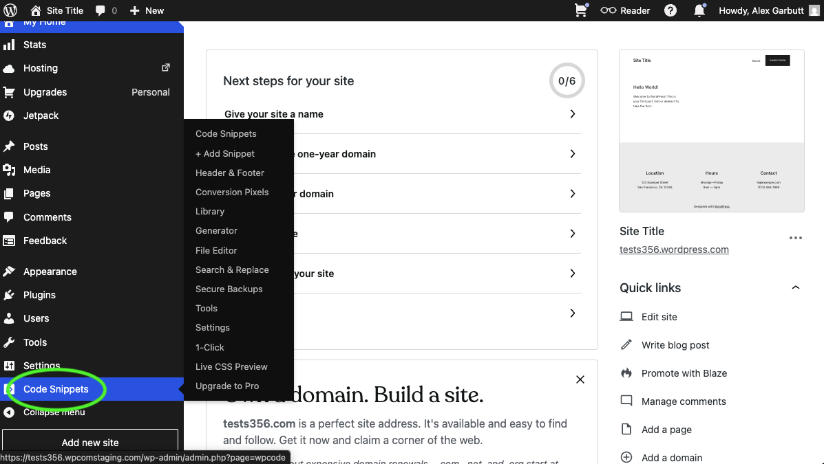 Install Kantr WPCode plugin - Screenshot