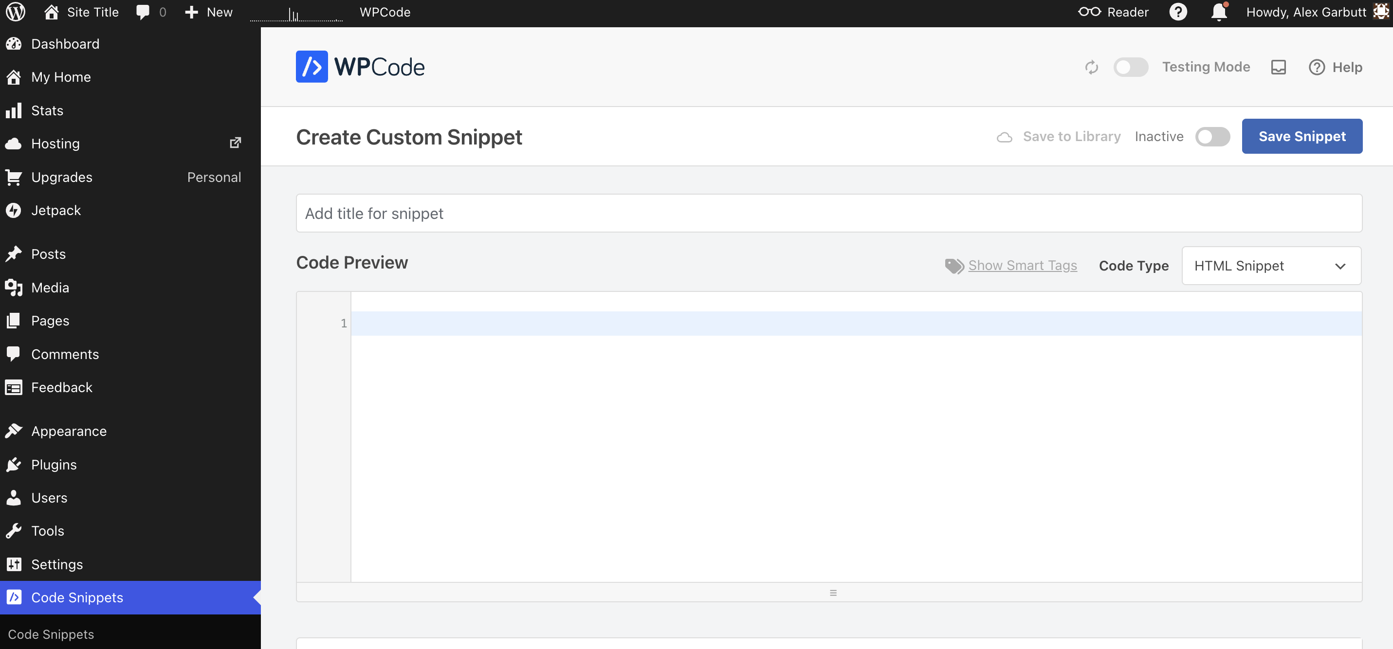 Install Kantr WPCode plugin - Screenshot